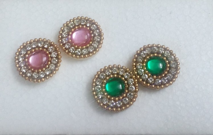 How to make Kundan Stone Quilled stud to match Traditional and daily wear- Tutorial