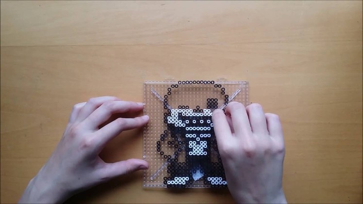 How to make perler bead Sans with magnet
