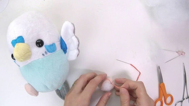 How to make plush: Embroidering toes and sewing feet to body