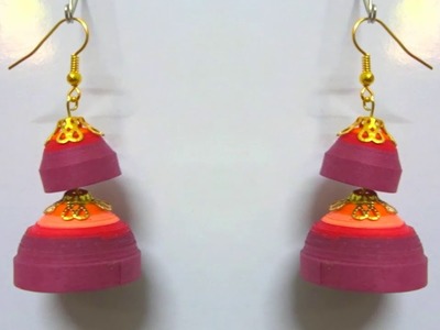 How to make Quilling Earrings paper Quilling jumka making tutorial