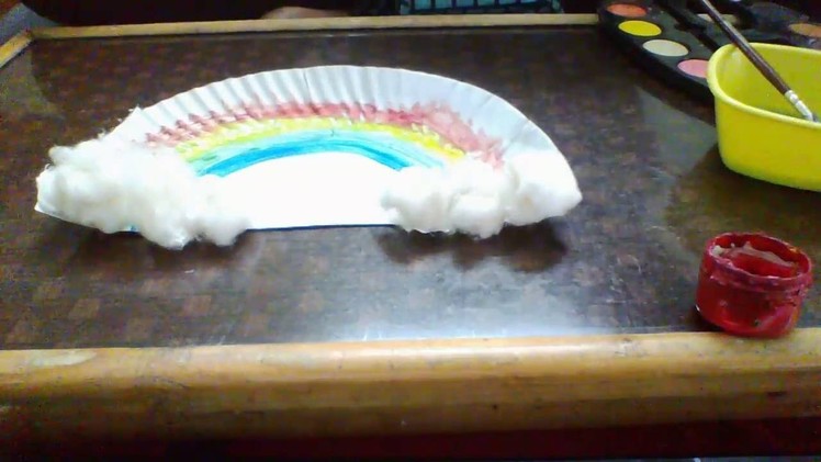 How to make rainbow with paper plate,craft with paper plate for kids,easy rainbow for kids