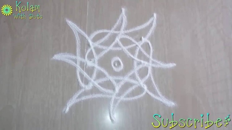 How to put rangoli designs with hands [3 to 3 dots] - muggulu video - rangoli design step by step!