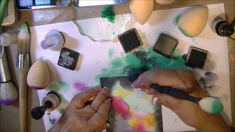 How To Sponge Galaxy Background With Inks The Easy Way  Part 1 of 3