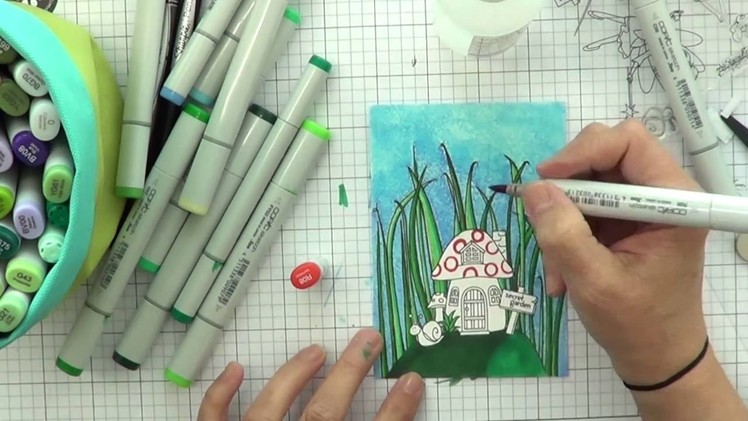 It's STAMPtember .  How to color a gnome house
