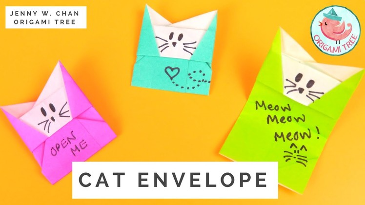 Origami Cat Envelope Tutorial - How to Make An Envelope from Paper With A Message (No Cards Needed)