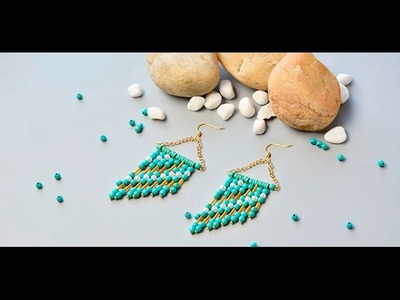 PandaHall Video Tutorial on How to Make Stylish Turquoise Chandelier earrings