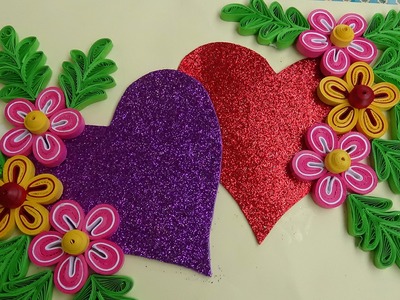Paper Quilling | How to make Beautiful Quilling Heart\Love design Greeting Card