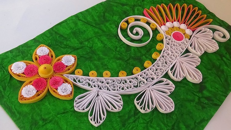 Paper Quilling | How to Make new model design Quilling Flower Greeting Card Step by Step