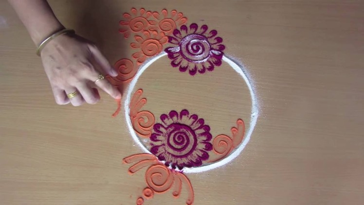 Rangoli design |  simple rangoli design | rangoli design with dots | how to make rangoli designs
