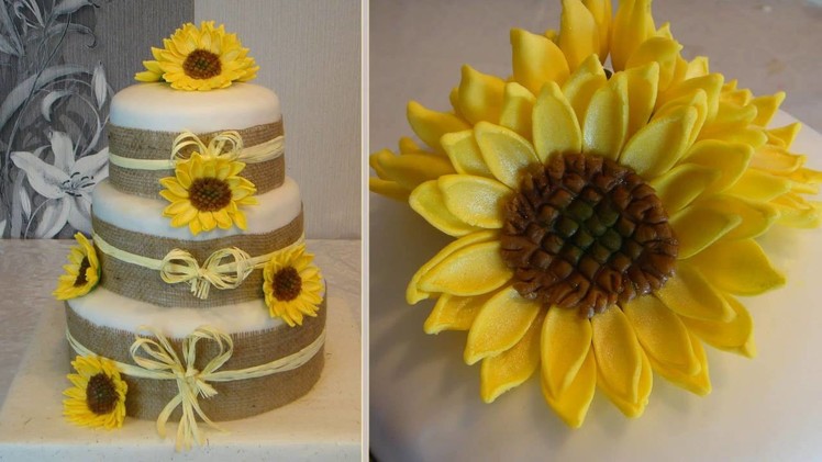 Sunflowers Cake and How to do fondant Sunflower