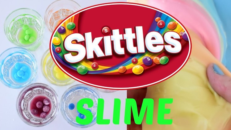 DIY How to make your own SKITTLES RAINBOW COLOR SLIME Video