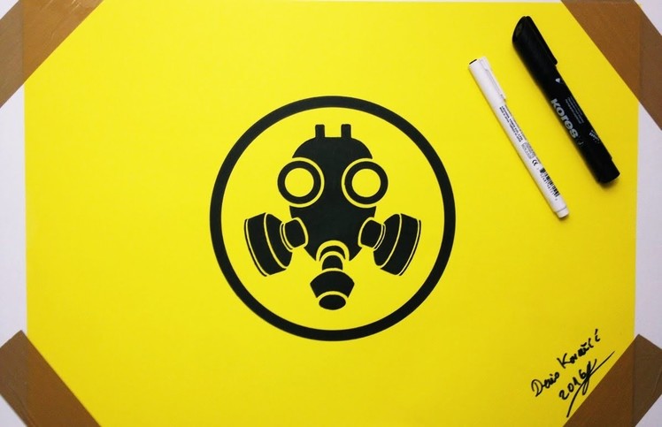 Gas Mask Drawing Sign - How to Draw Toxic Warning