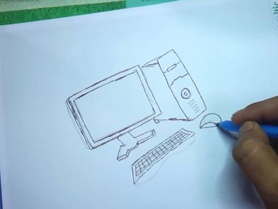 How to draw a computer for kids