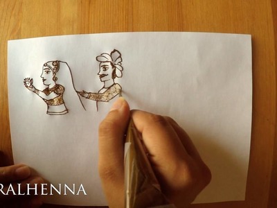 How to draw a dulha-dulhan in Bridal mehndi