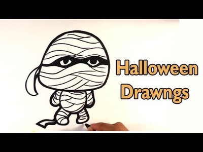 How to Draw a Mummy - Halloween Drawings