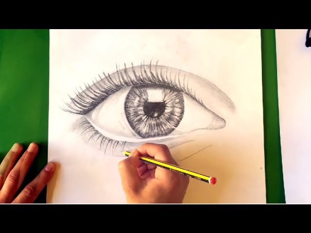How to draw a realistic eye tutorial (one pencil )TIME LAPSE رسم عين