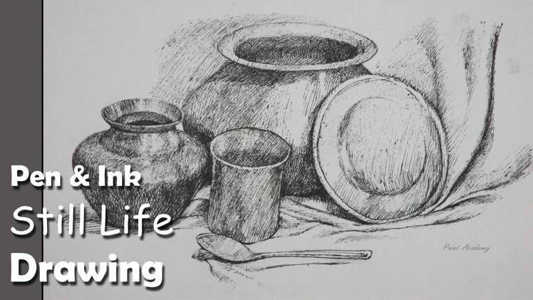 How to Draw A Still Life :  Drawing Utensils & Dishes | Step by step