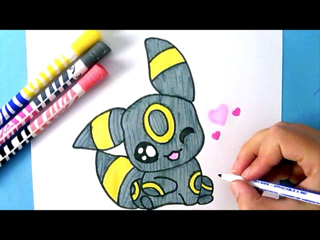 How To Draw Cute Baby Umbreon Pokemon Go Como Dibujar A Umbreon Kawaii Bebe