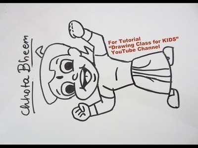 How to Draw- Laughing CHHOTA BHEEM Cartoon Step by Step Tutorial for Kids