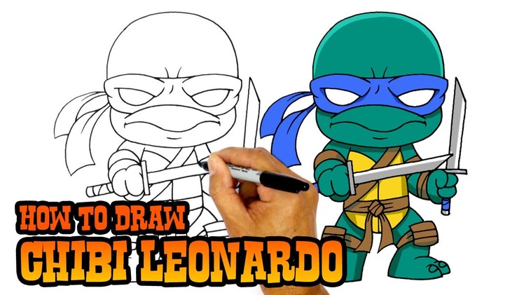 How to Draw Leonardo (Chibi)- Teenage Mutant Ninja Turtles