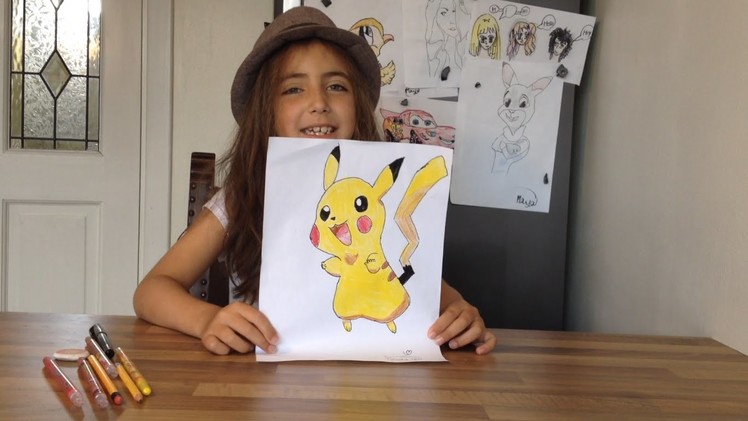 How to draw Pokemon - Maya shows how to draw Pikachu