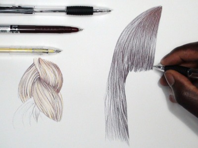 How To Draw Realistic Hair - Tutorial - DeMoose Art