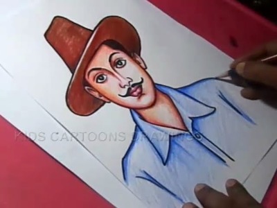 How to Draw Sardar Bhagat Singh Drawing for kids Step By Step for Kids