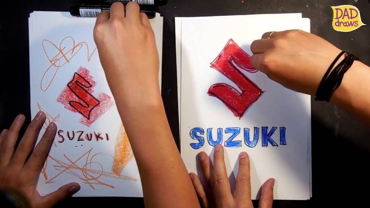 How to draw SUZUKI logo. AUTO LOGO car