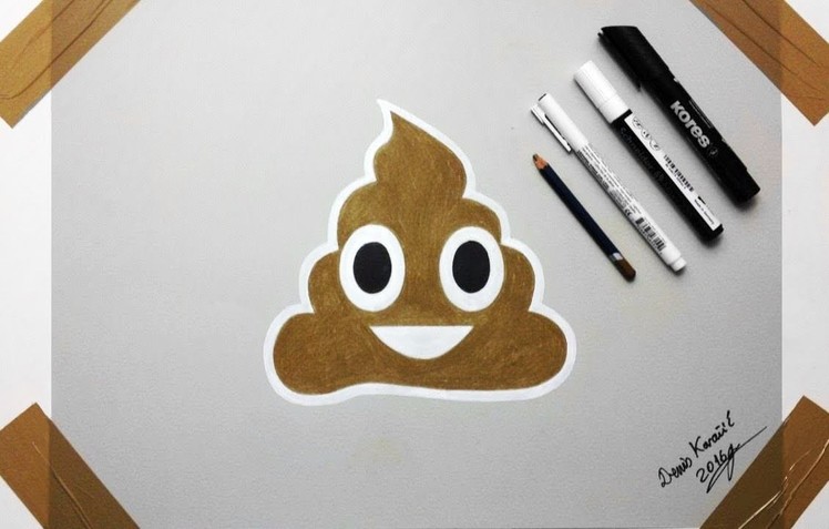 How To Draw the Poop Emoji - Drawing by Denis
