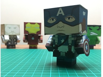 How to make a Captain America Papercraft - cubeecraft (free template)