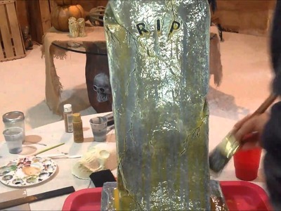 How to Make a paper mache tombstone part 3