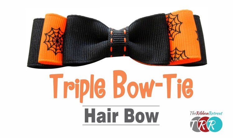 How to Make a Triple Bow-Tie Hair Bow - TheRibbonRetreat.com