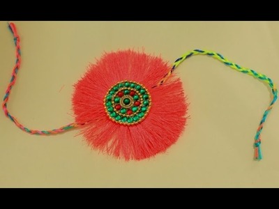 How to make A Very Simple & Beautiful Silk Thread Rakhi at home(Step By Step)