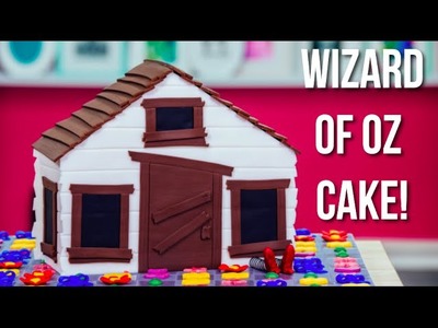 How To Make A Wizard Of Oz: Magic Match CAKE! Auntie Em’s House made of Rainbow Vanilla Cake!