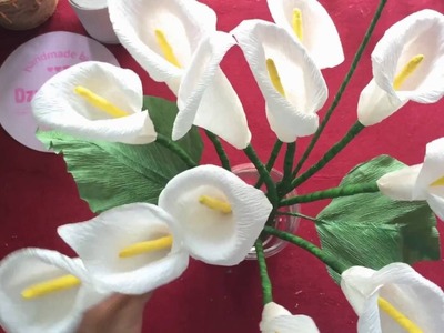 How to make Calla Lily paper flower tutorial - fast version