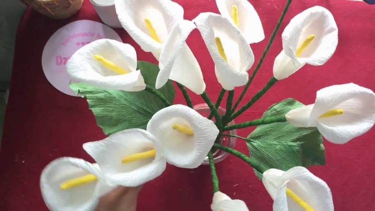 How to make Calla Lily paper flower tutorial - fast version