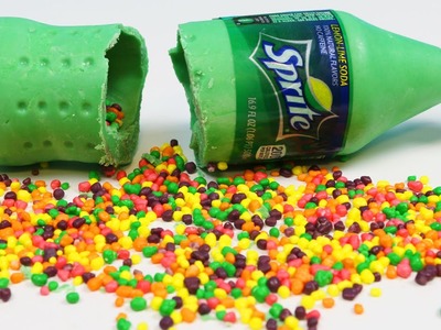 How to Make CHOCOLATE SPRITE BOTTLE Filled with Rainbow Nerds Candy DIY Fun & Easy Sweet Treats!