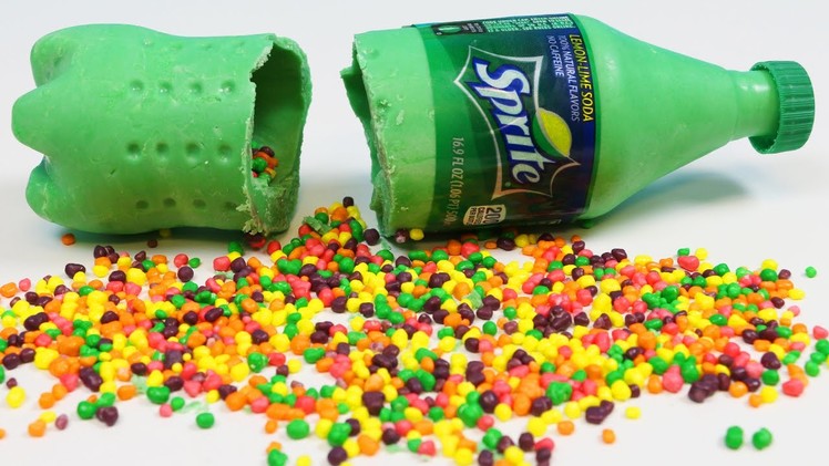 How to Make CHOCOLATE SPRITE BOTTLE Filled with Rainbow Nerds Candy DIY Fun & Easy Sweet Treats!