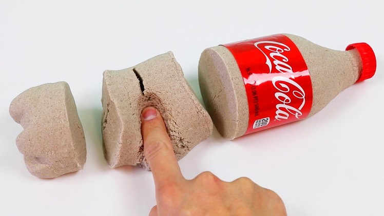How to Make Kinetic Sand Coca Cola Bottle Shape | DIY Fun & Easy Sand Art!