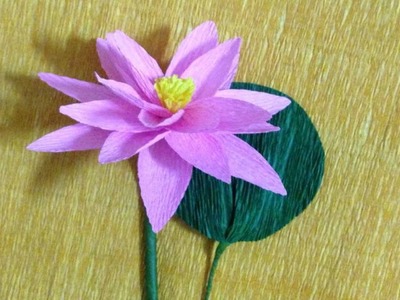 How to Make Lotus Crepe Paper Flowers - Flower Making of Crepe Paper - Paper Flower Tutorial