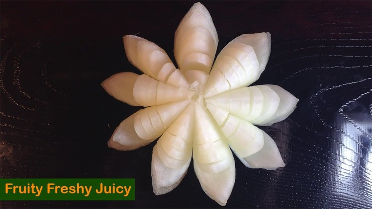 How To Make | Onion Flower Carving | Art In Fruit Carving [Garnish]