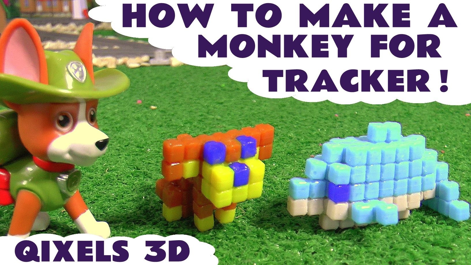 How To Make Qixels 3D | A Monkey for Paw Patrol Tracker and a Dolphin for Crush Toys Unboxing