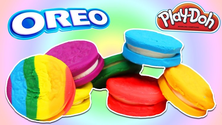 How to Make RAINBOW Play Doh Oreo Cookie Treats DIY Fun & Easy Play Dough Art!