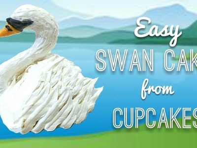 How to make swan mini cakes out of cupcakes - buttercream cake & cookie decorating tutorial