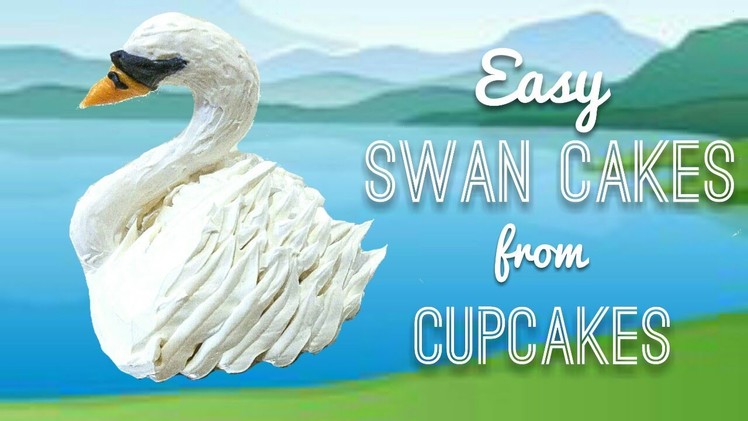 How to make swan mini cakes out of cupcakes - buttercream cake & cookie decorating tutorial