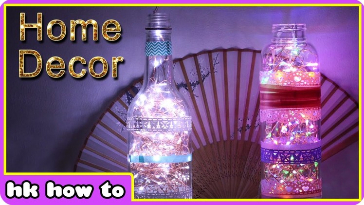 How To Make The Most Gorgeous Glass Bottle Lamps from Waste Bottles - DIY Home Decor Ideas