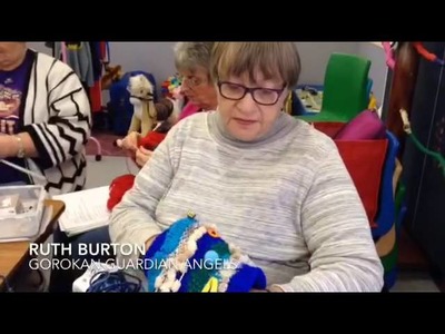 Knitting Twiddlemuffs for dementia