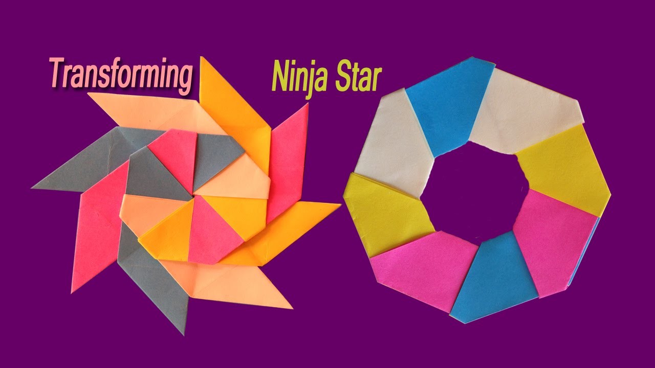 [ Origami ] How To Make a Paper Transforming Ninja Star, Origami Ninja