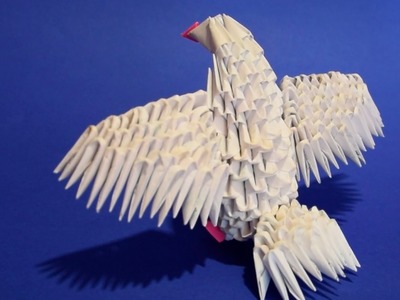 3D origami bird baby dove pigeon of paper tutorial