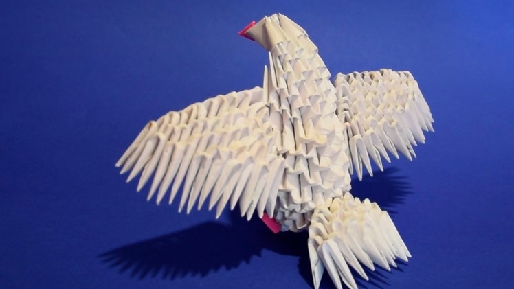 3D origami bird baby dove pigeon of paper tutorial